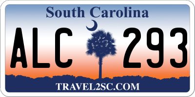 SC license plate ALC293