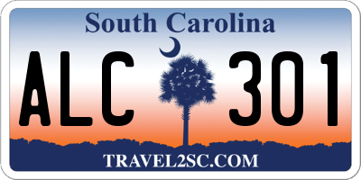 SC license plate ALC301