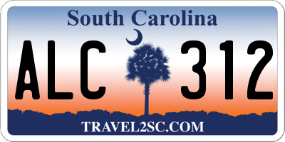 SC license plate ALC312