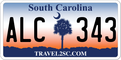 SC license plate ALC343
