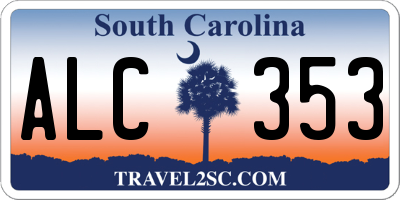 SC license plate ALC353