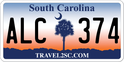 SC license plate ALC374