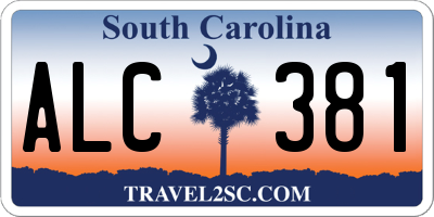 SC license plate ALC381