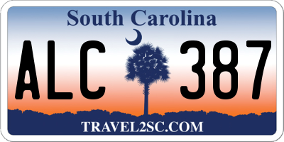 SC license plate ALC387