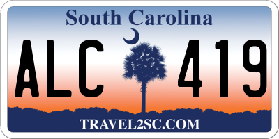 SC license plate ALC419