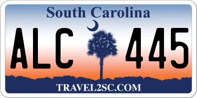 SC license plate ALC445