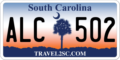 SC license plate ALC502