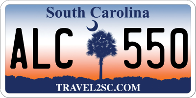 SC license plate ALC550