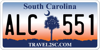 SC license plate ALC551