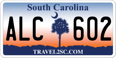 SC license plate ALC602