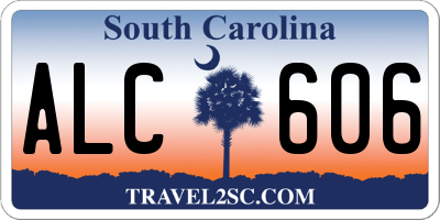 SC license plate ALC606