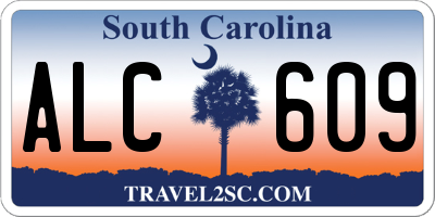 SC license plate ALC609