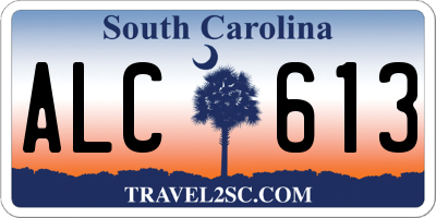 SC license plate ALC613
