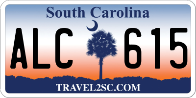 SC license plate ALC615