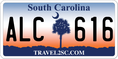 SC license plate ALC616