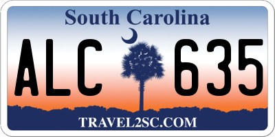 SC license plate ALC635