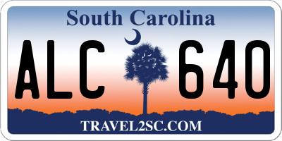 SC license plate ALC640