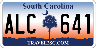 SC license plate ALC641