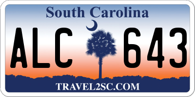 SC license plate ALC643