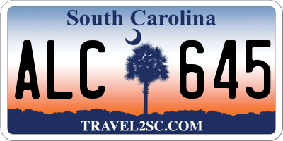 SC license plate ALC645