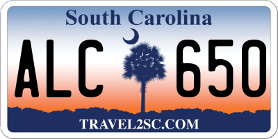 SC license plate ALC650