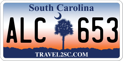 SC license plate ALC653