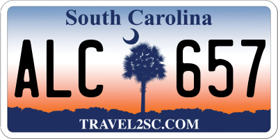 SC license plate ALC657