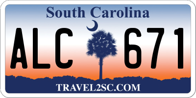 SC license plate ALC671