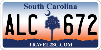 SC license plate ALC672