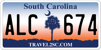 SC license plate ALC674