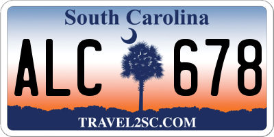 SC license plate ALC678