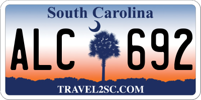 SC license plate ALC692