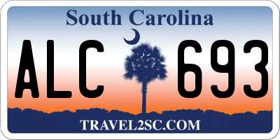 SC license plate ALC693