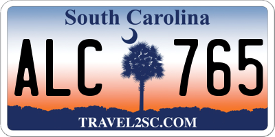 SC license plate ALC765