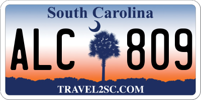 SC license plate ALC809