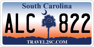 SC license plate ALC822