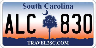SC license plate ALC830