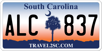 SC license plate ALC837