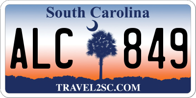 SC license plate ALC849