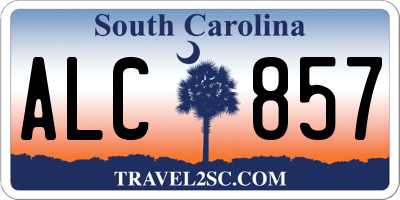 SC license plate ALC857