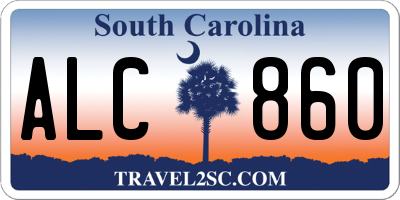 SC license plate ALC860