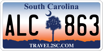 SC license plate ALC863