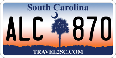 SC license plate ALC870
