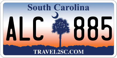 SC license plate ALC885