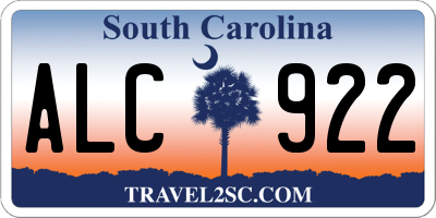 SC license plate ALC922