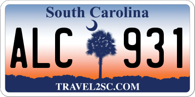 SC license plate ALC931
