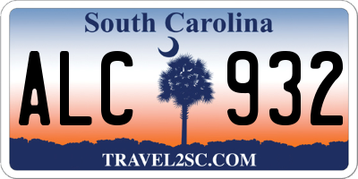 SC license plate ALC932