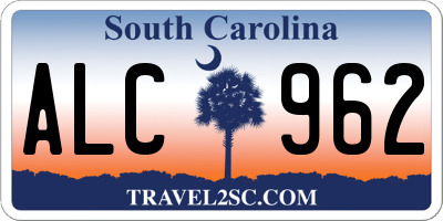 SC license plate ALC962