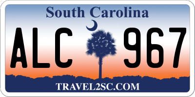 SC license plate ALC967