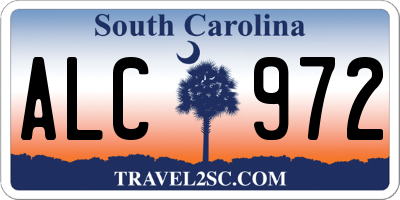 SC license plate ALC972